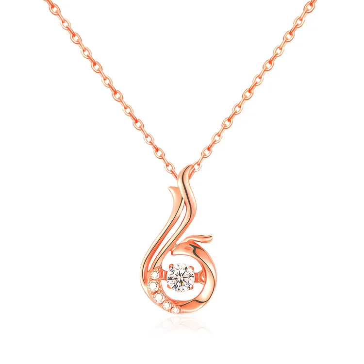 For Self - Breast Cancer Awareness Fight Like A Phoenix Dancing Necklace