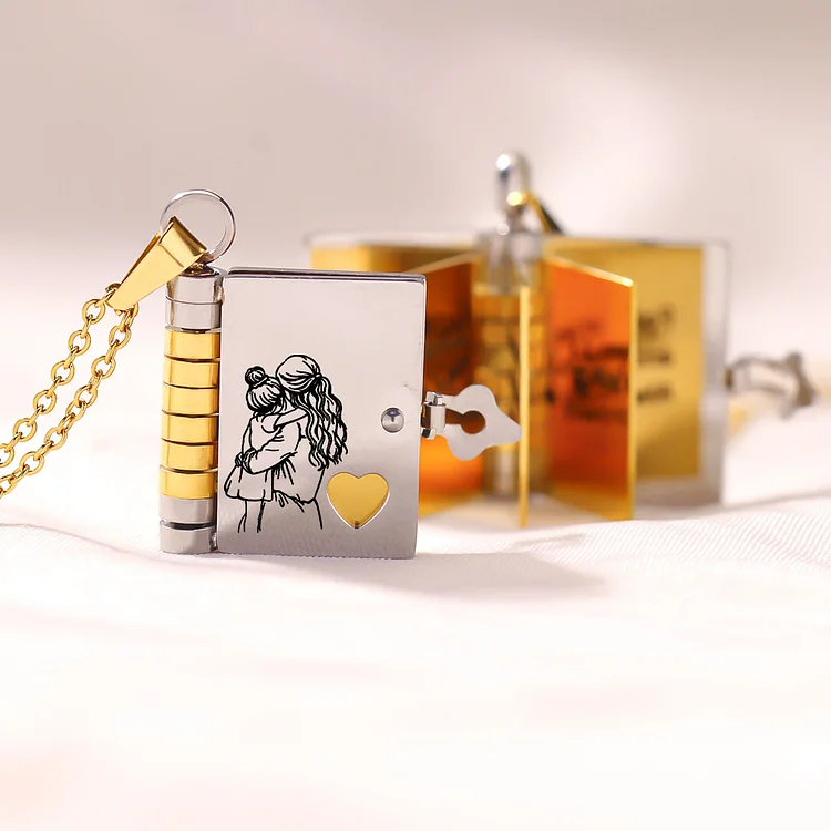 For Unbiological Daughter - Love You Always & Forever Book Necklace