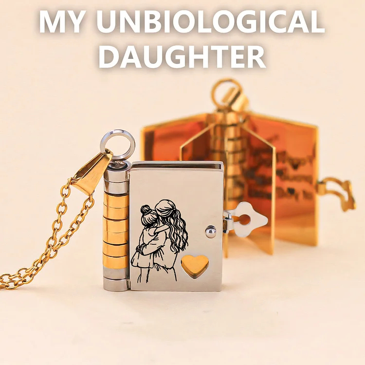 For Unbiological Daughter - Love You Always & Forever Book Necklace