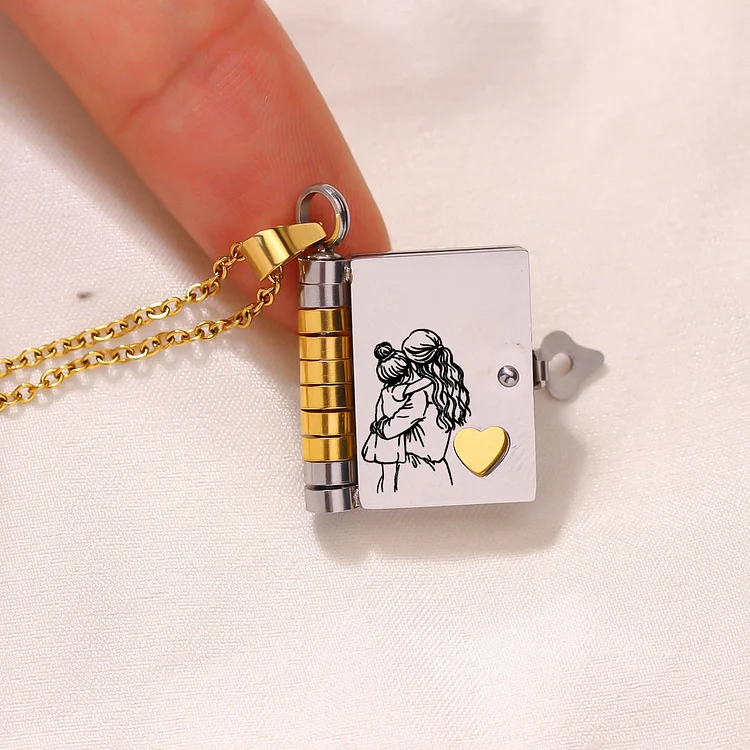 For Unbiological Daughter - Love You Always & Forever Book Necklace