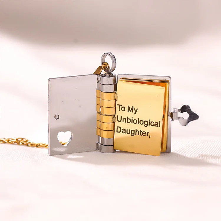 For Unbiological Daughter - Love You Always & Forever Book Necklace
