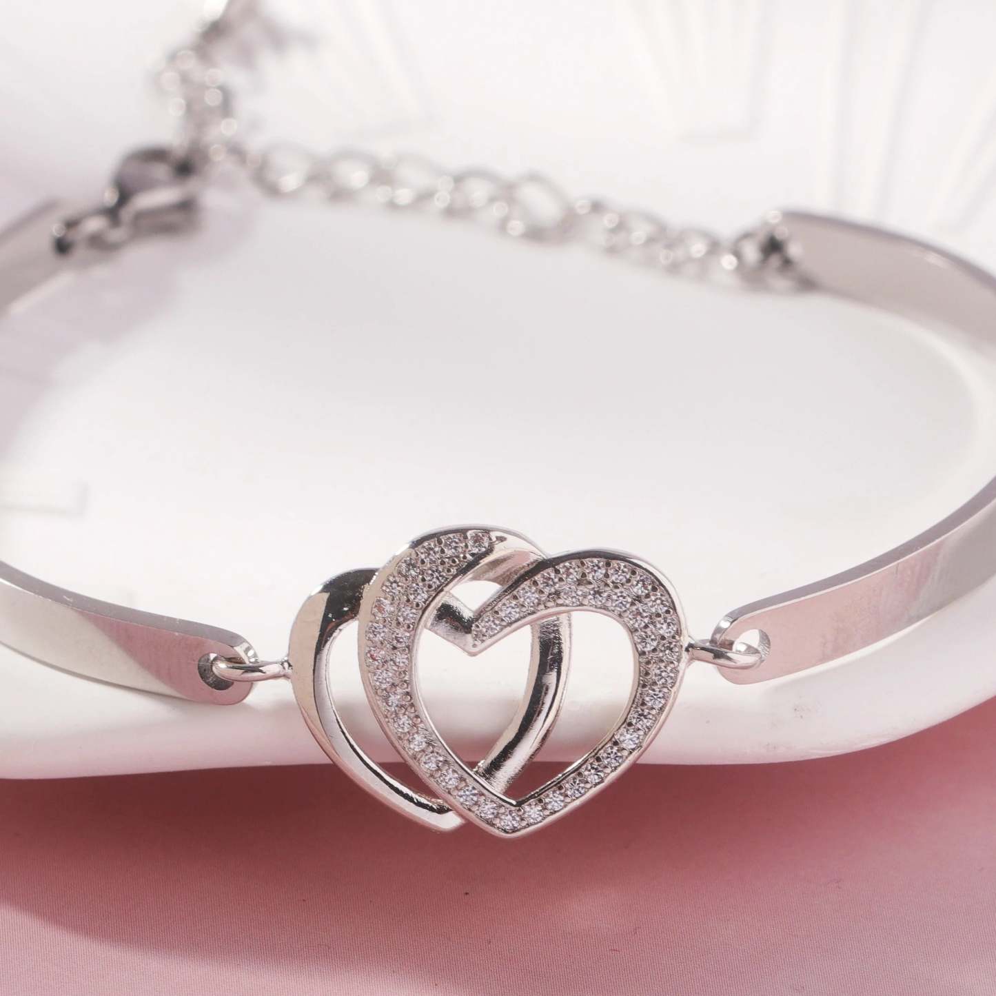 For Daughter-in-law - You are also my daughter-in-heart Double Hearts Bracelet-37bracelet