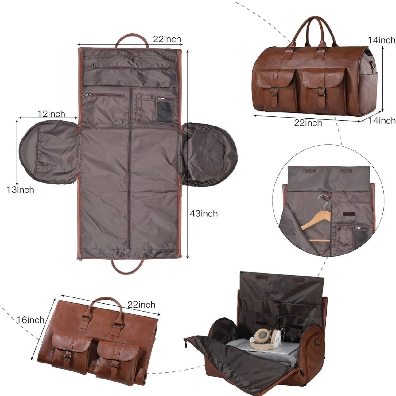 High Capacity Folding Suit Luggage