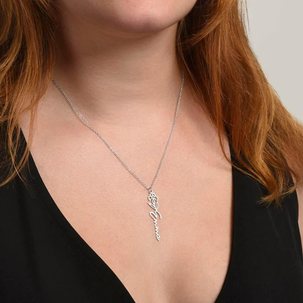 To My Daughter-in-law-Birthday Flower Name Necklace