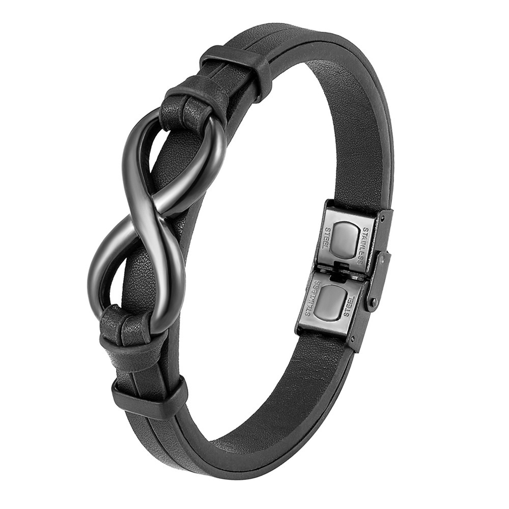 For Love - Remember Whose King You Are And Straighten Your Crown Infinity Leather Bracelet