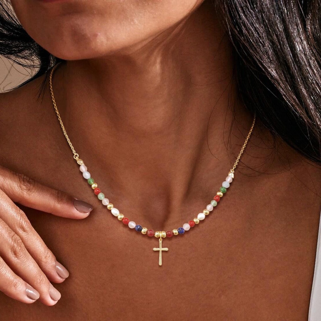 God is in Control Cross Necklace