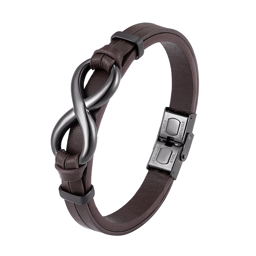 For Love - Remember Whose King You Are And Straighten Your Crown Infinity Leather Bracelet