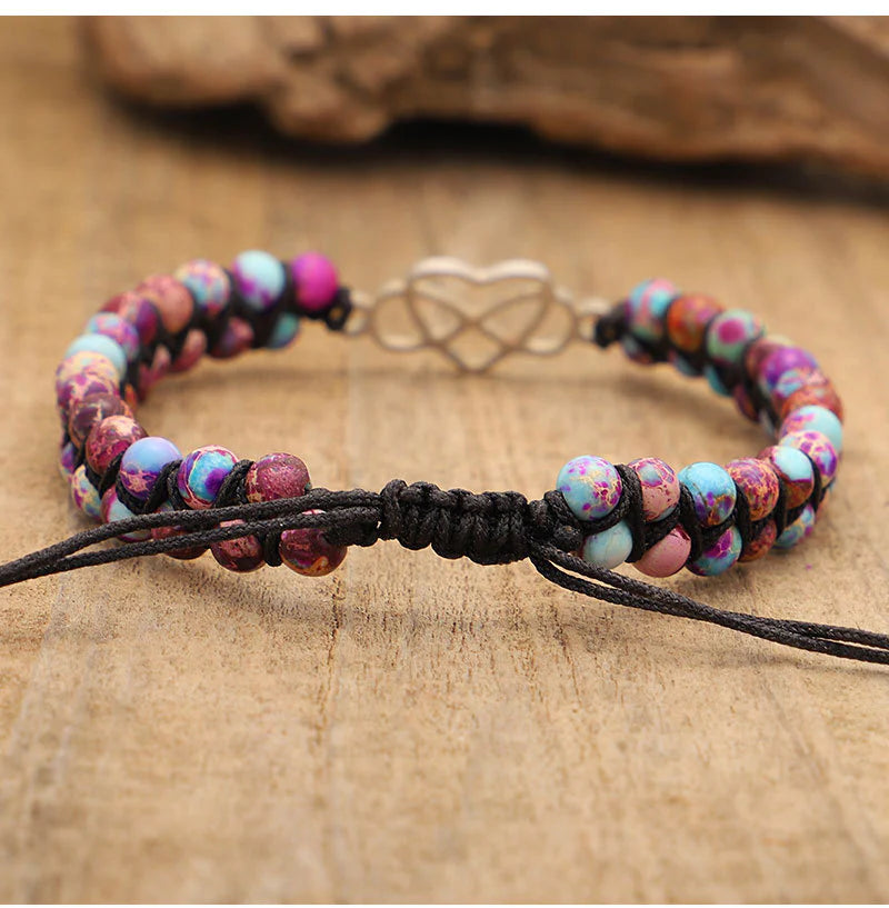 For Granddaughter - Grandmother & Granddaughter A LINK THAT CAN NEVER BE UNDONE Heart Beads Bracelet