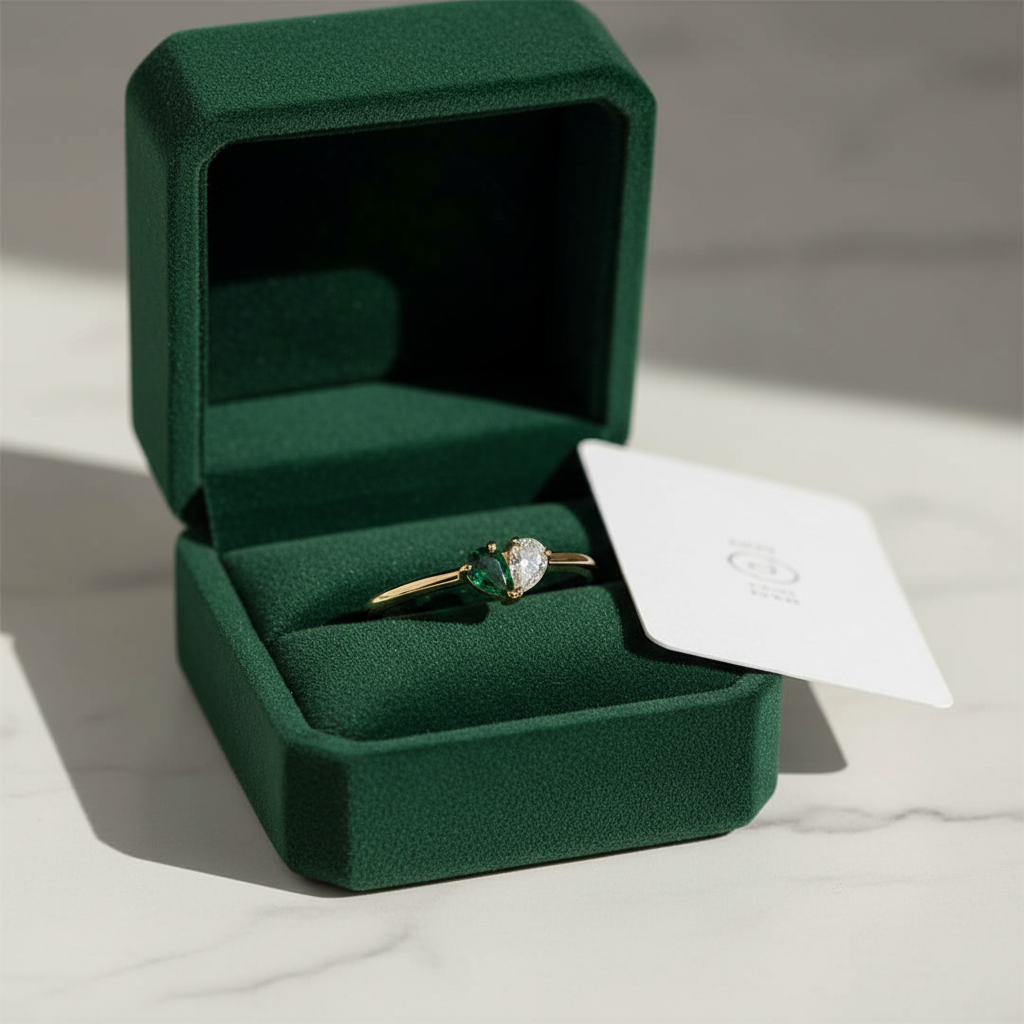 Mother & Daughter Customized Birthstones Heart Ring