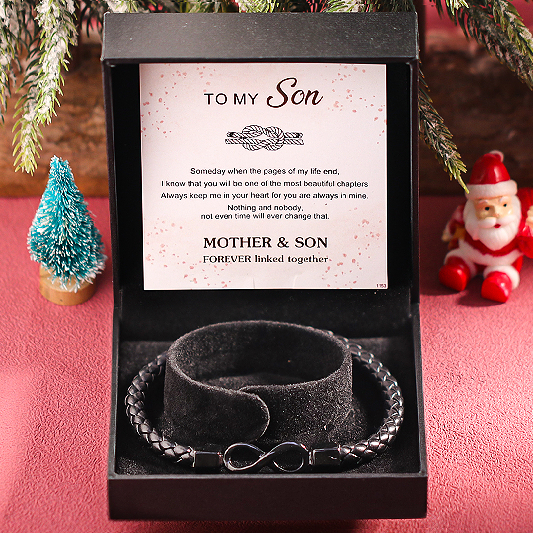 For Son - Infinity Braided Bracelet With Luxury Black Box
