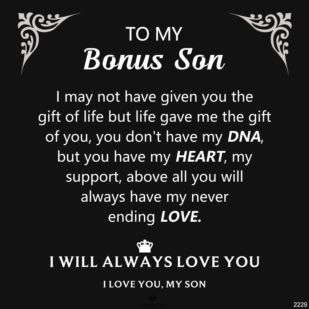 To My Bonus Son - I Will Always Love You Vegan Leather Bracelet