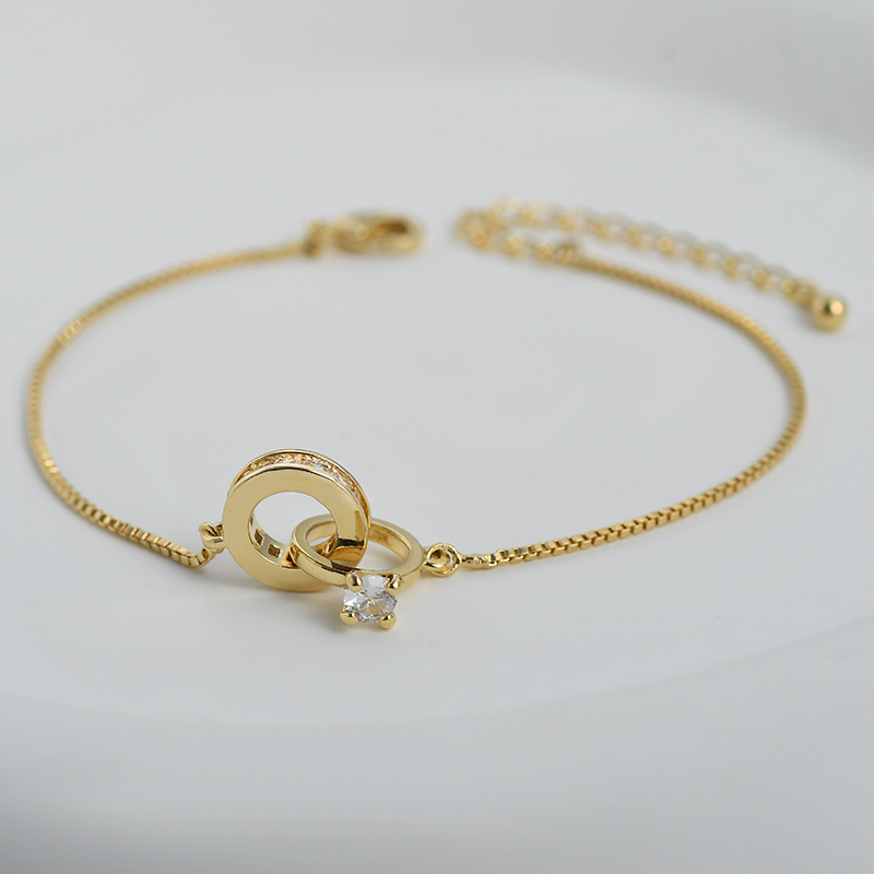 For Wife - S925 Through All Of Life's Journeys We Are One Heart Interlocking Diamond Bracelet