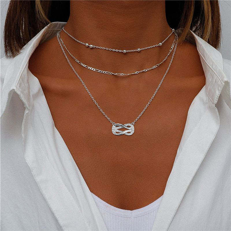 For granddaughter- S925 Always Keep Me in Your Heart for You are always in Mine Knot Infinity Necklace
