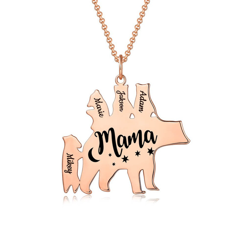 Personalized Mama Bear Necklace for Mom