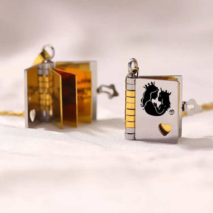 For Daughter - Straighten Your Crown Book Necklace