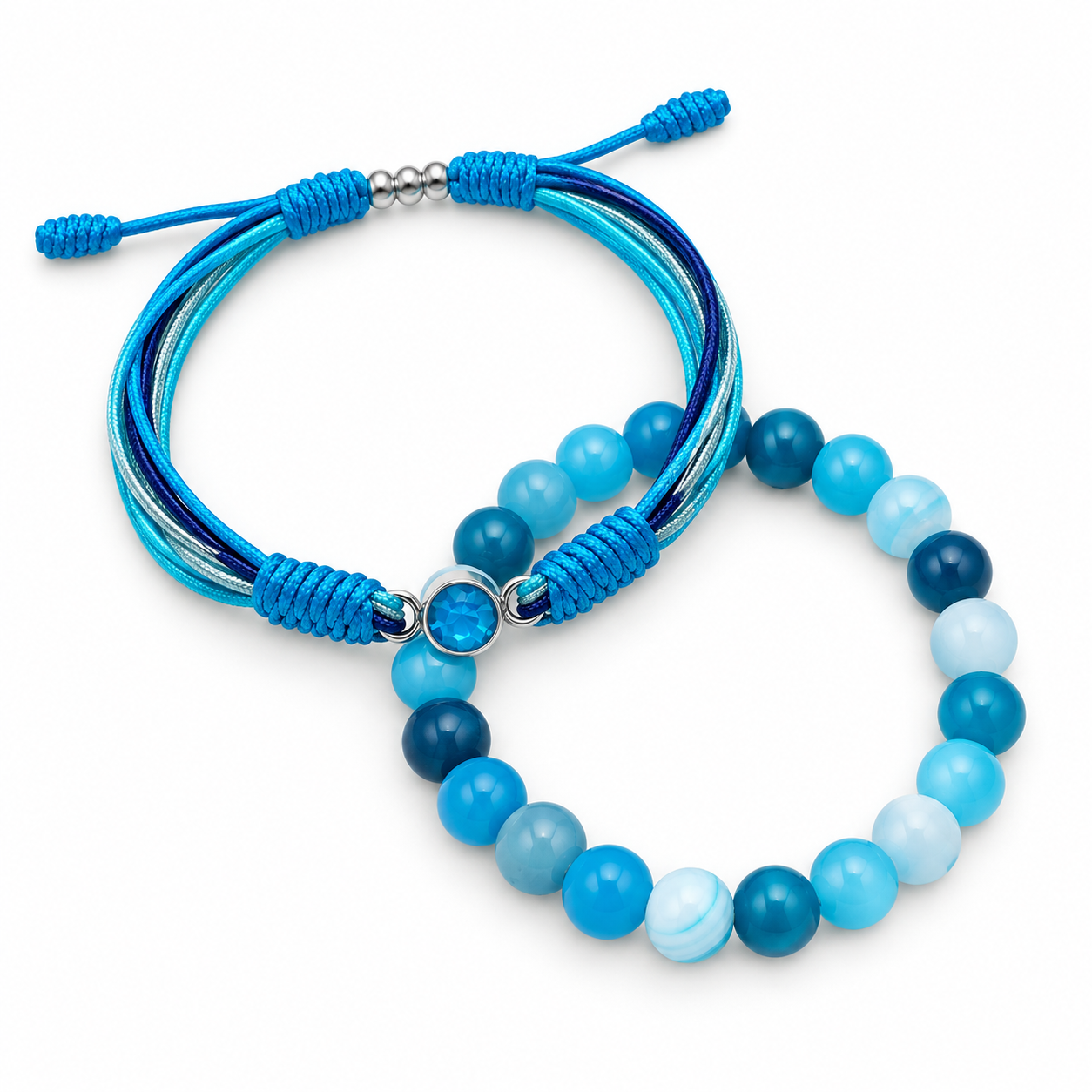 Autism Awareness  Blue Diamond Bracelet Set