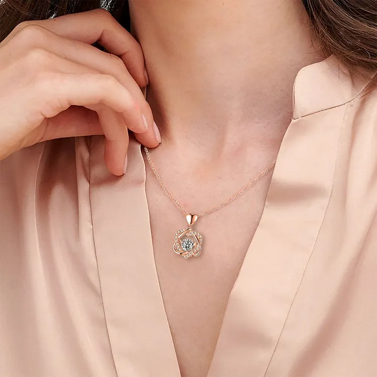For Daughter - S925 We Are Forever Linked Together Love Knot Necklace
