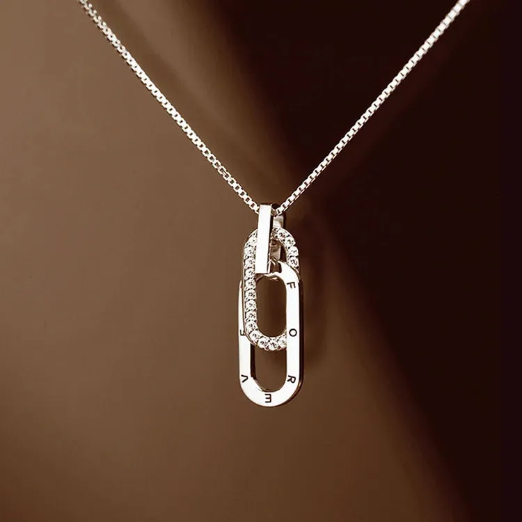 For Daughter-in-Law - S925 We Are Forever Linked Together Interlocking Circle Necklace