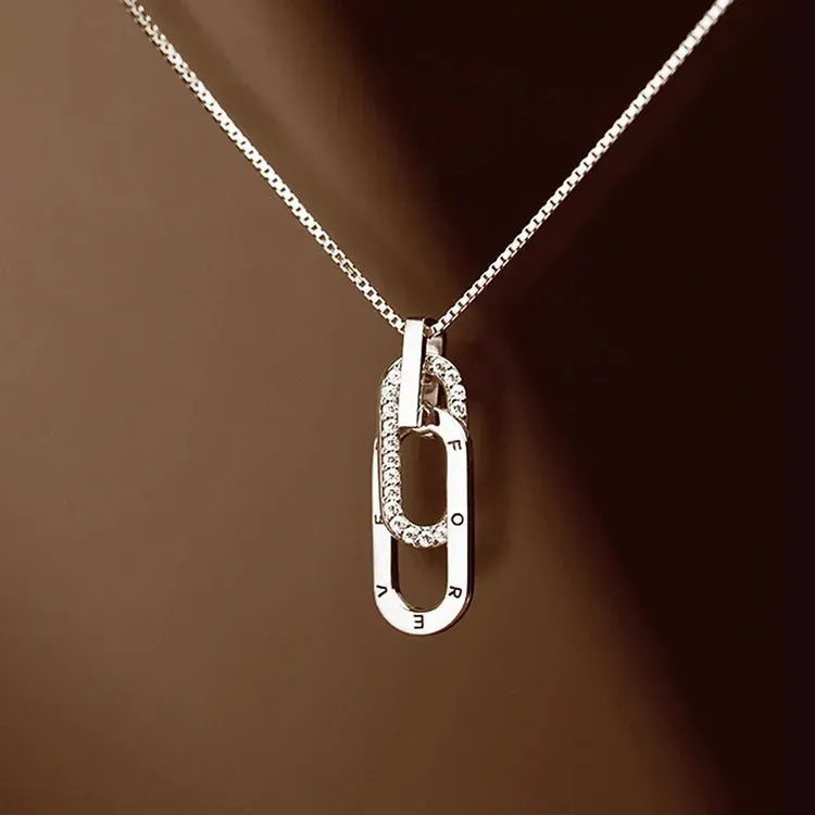 For Daughter-in-Law - S925 We Are Forever Linked Together Interlocking Circle Necklace