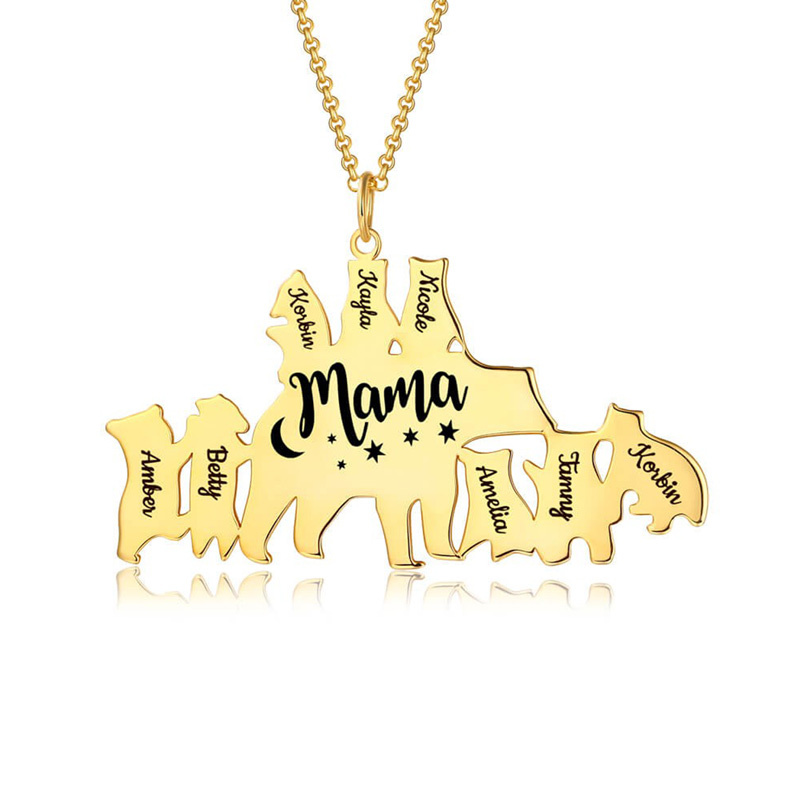 Personalized Mama Bear Necklace for Mom
