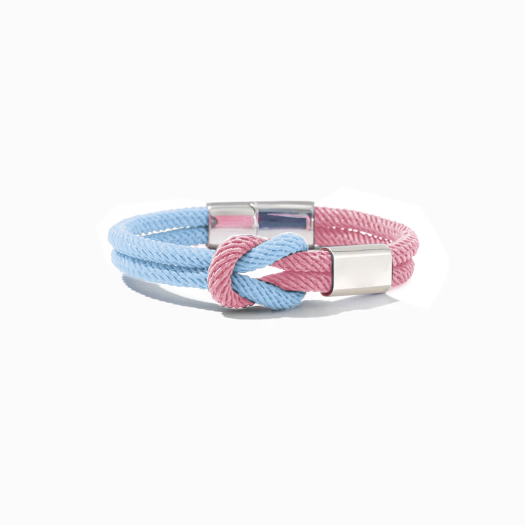 Miscarriage Awareness Blue&Pink Knot Bracelet Gift Set