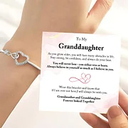 For Granddaughter - Grandmother & Granddaughter Forever Linked Together Infinite Heart Bracelet
