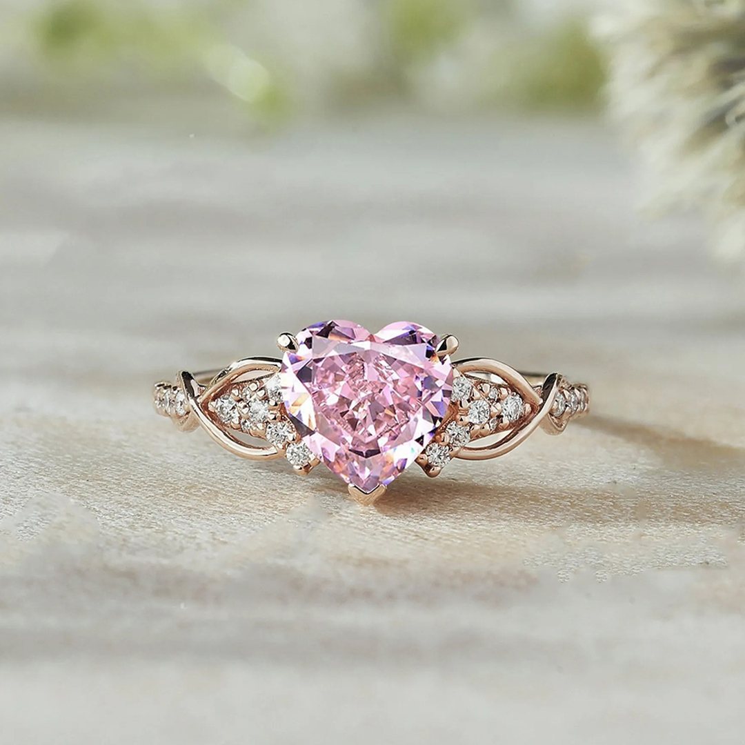 Breast Cancer Awareness Pink Diamond Ring