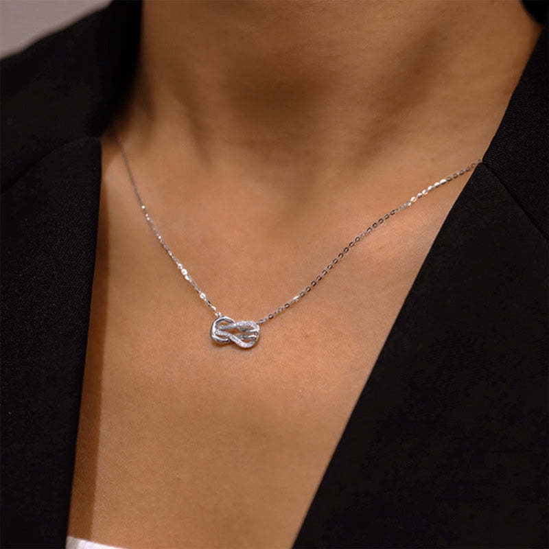 For granddaughter- S925 Always Keep Me in Your Heart for You are always in Mine Knot Infinity Necklace
