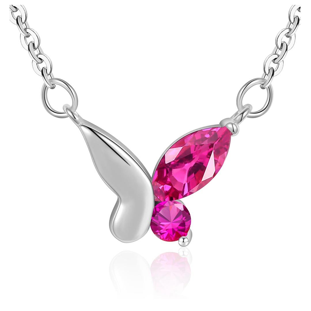 Pink Half Butterfly Necklace