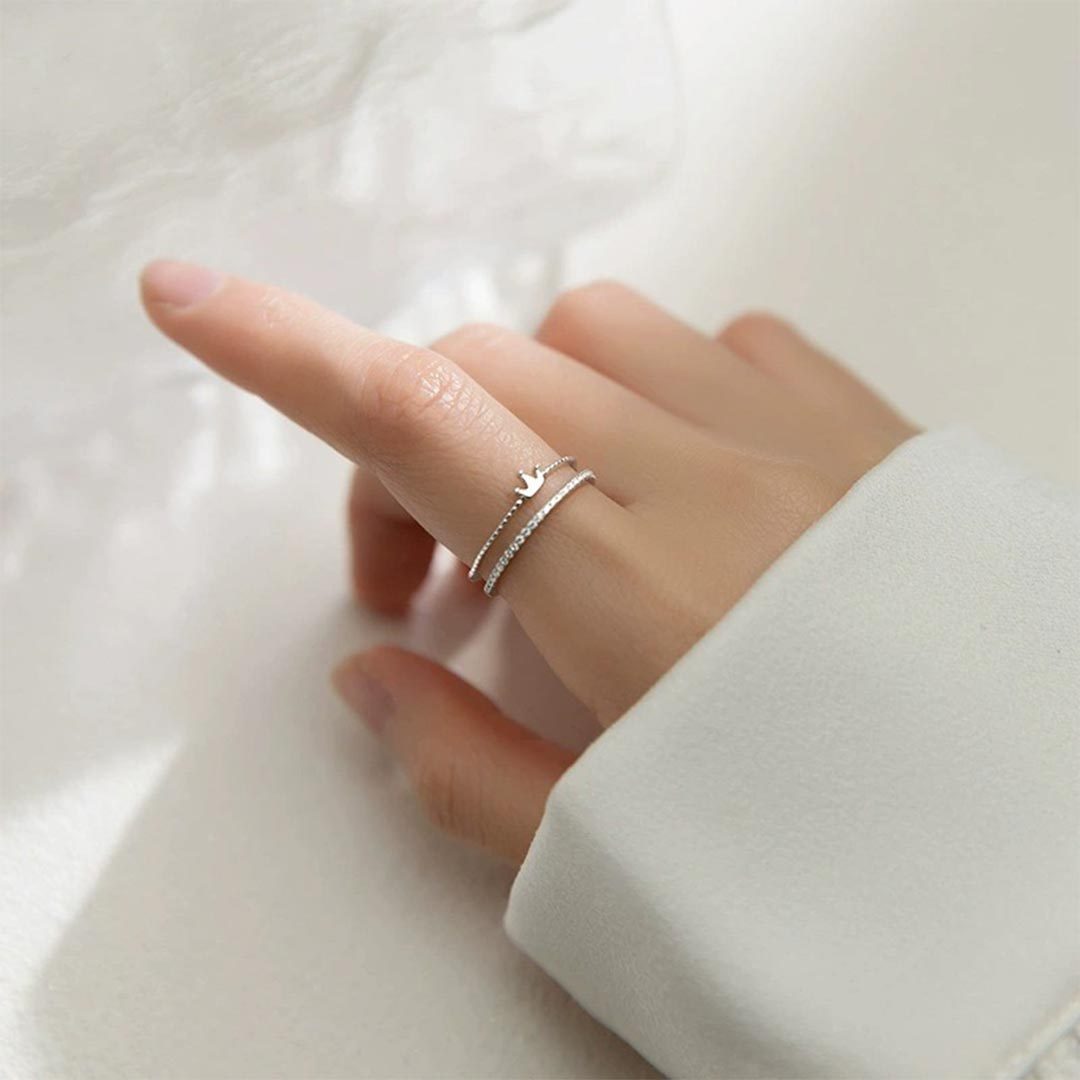 To My Granddaughter-Double Open Crown Ring