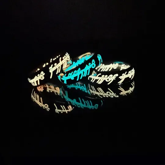 Elvish Ring Glow in the Dark, 1:1 Replica, Magical gift for couples, for boyfriend, or just for yourself (buy two free shipping)