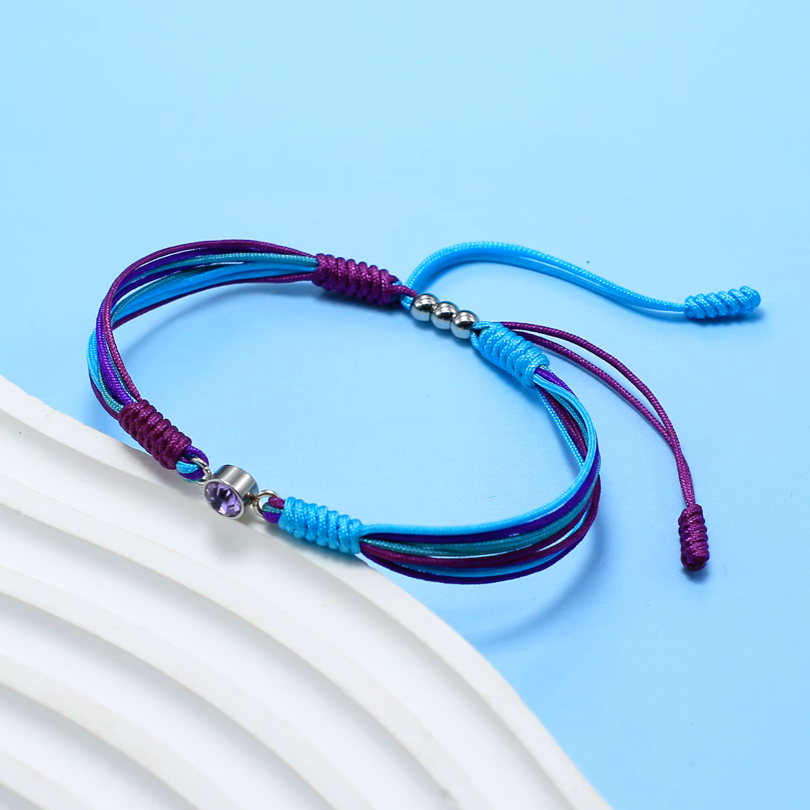 SUICIDE PREVENTION AWARENESS Diamond Cord Bracelet