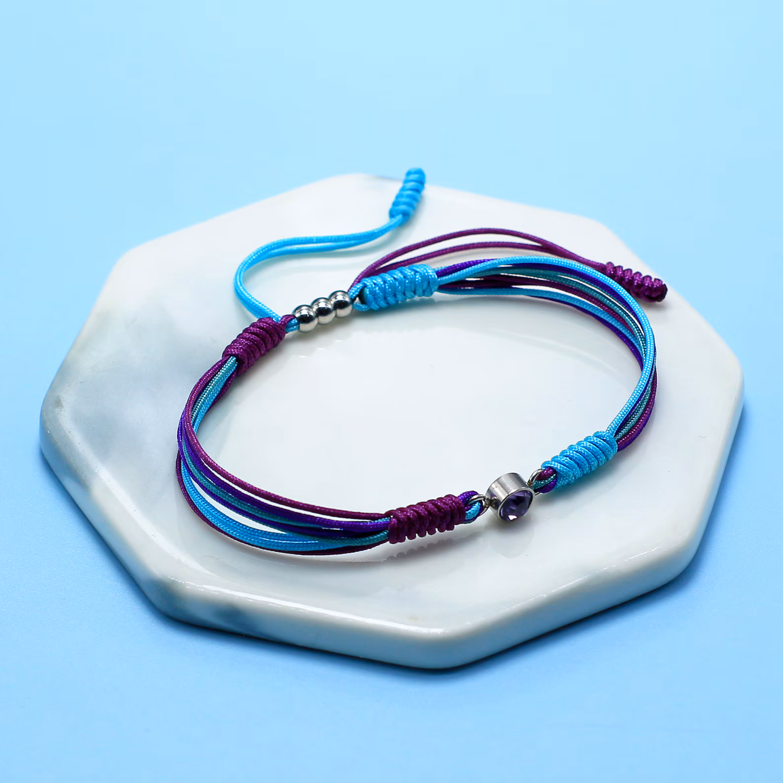 SUICIDE PREVENTION AWARENESS Diamond Cord Bracelet