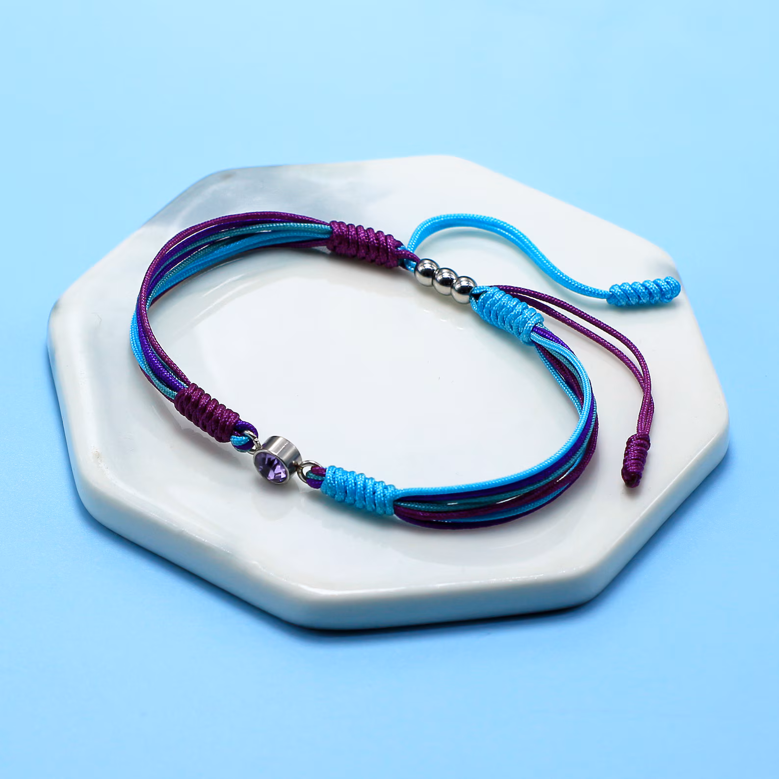 SUICIDE PREVENTION AWARENESS Diamond Cord Bracelet