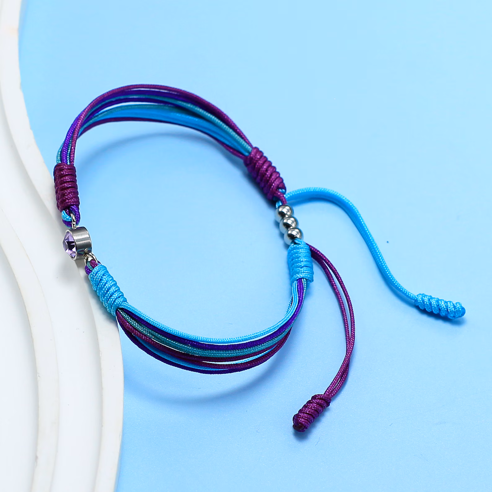 SUICIDE PREVENTION AWARENESS Diamond Cord Bracelet