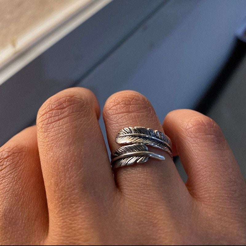 Memorial I'm Not A Widow Feather Adjustable Ring