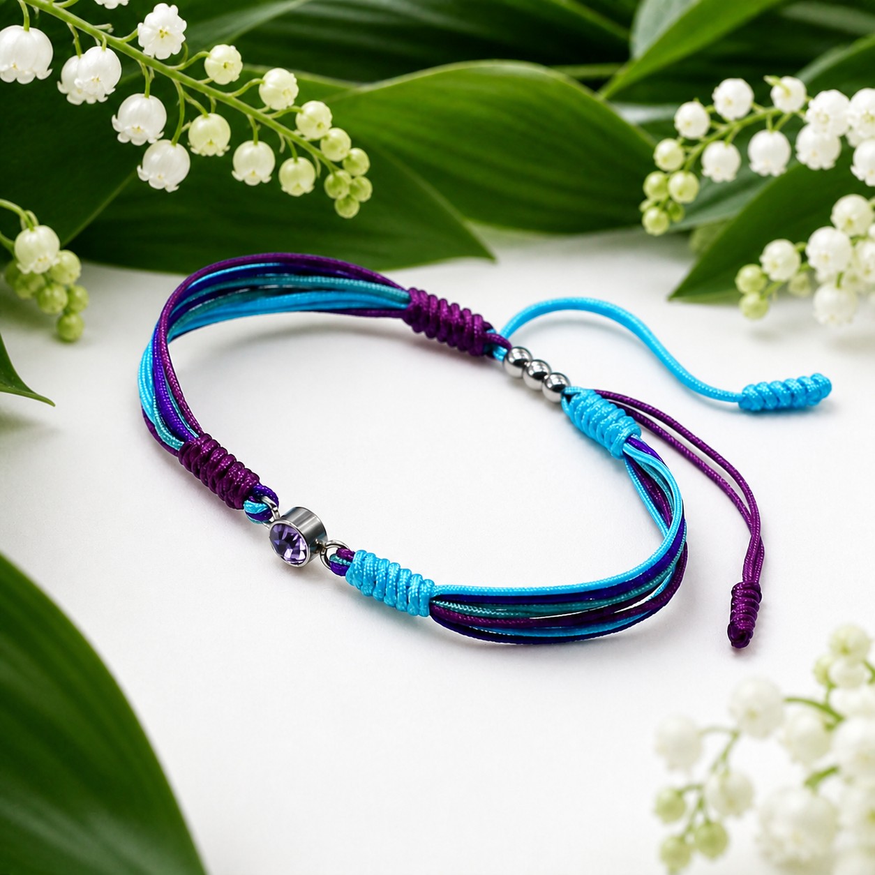 SUICIDE PREVENTION AWARENESS Diamond Cord Bracelet