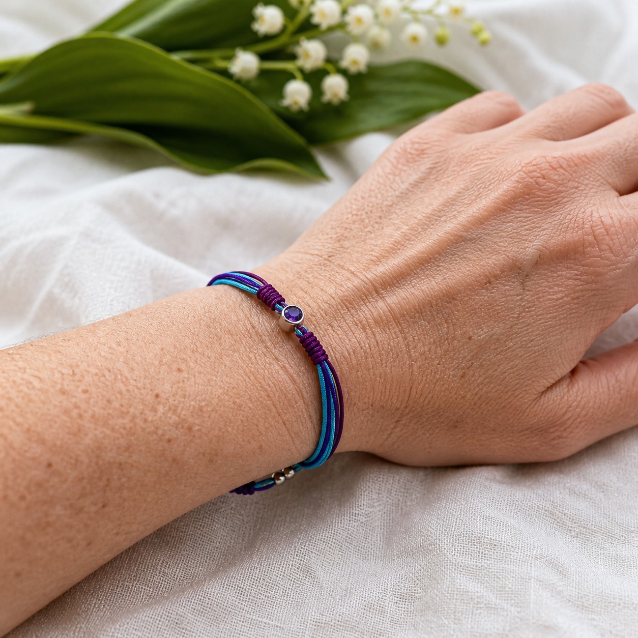 SUICIDE PREVENTION AWARENESS Diamond Cord Bracelet