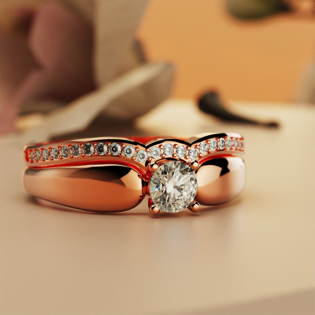 For Memorial - Until We Meet Again Single Diamond Wing-Stacking Ring