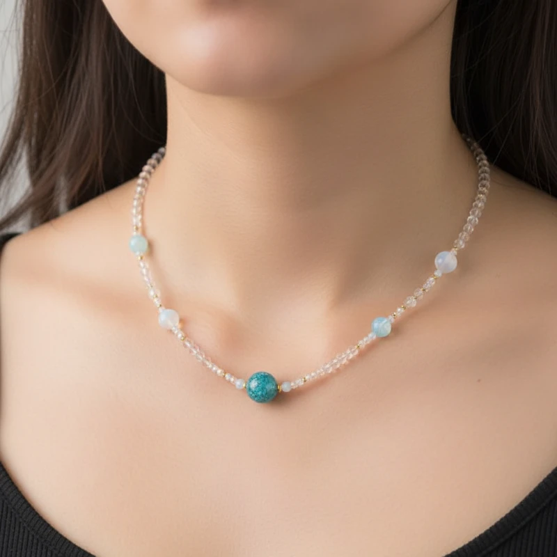 Minimalist Crystal Necklace – Elegant Clear Crystal Pendant Jewelry