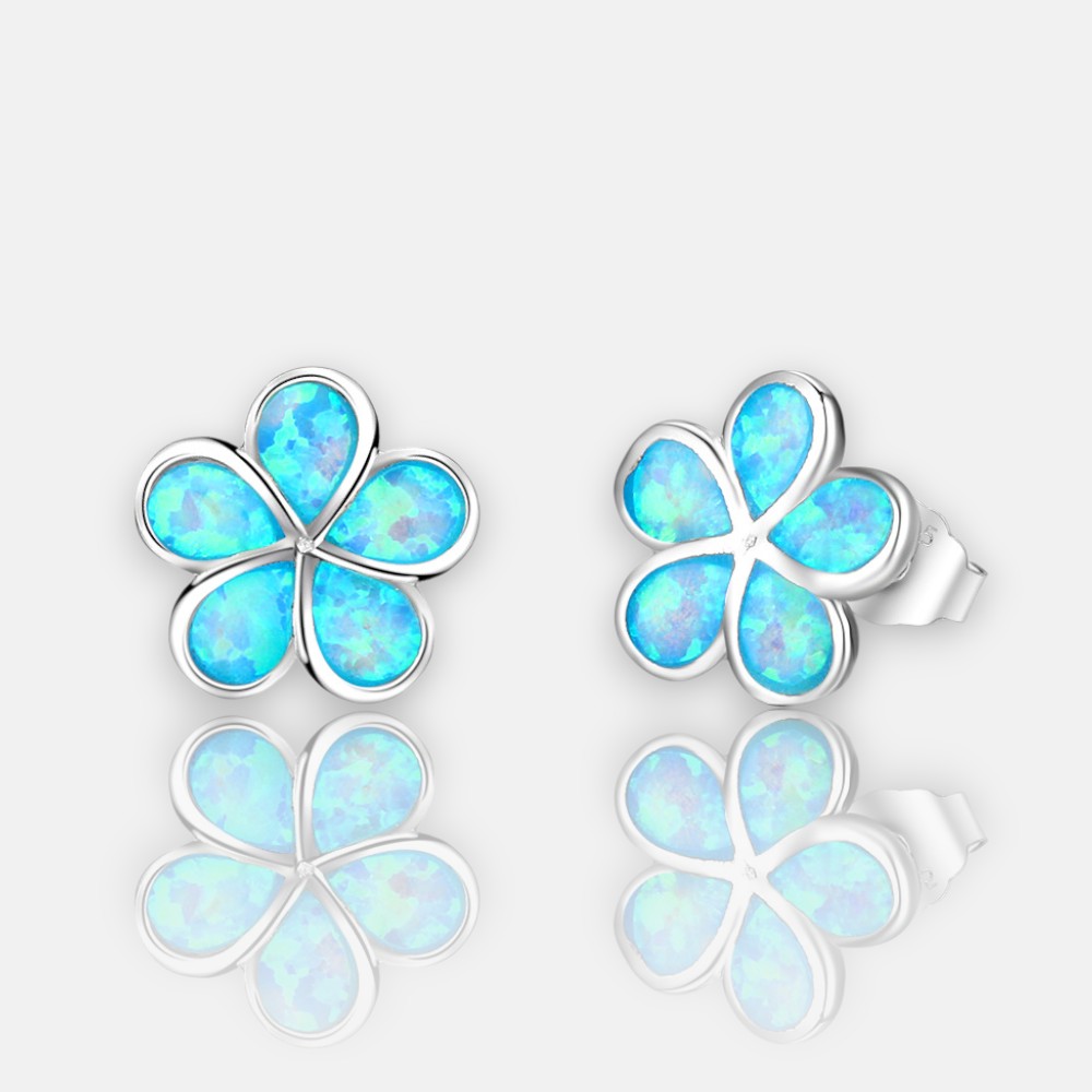 Opal Silver Earrings – Elegant S925 Silver Jewelry for Women