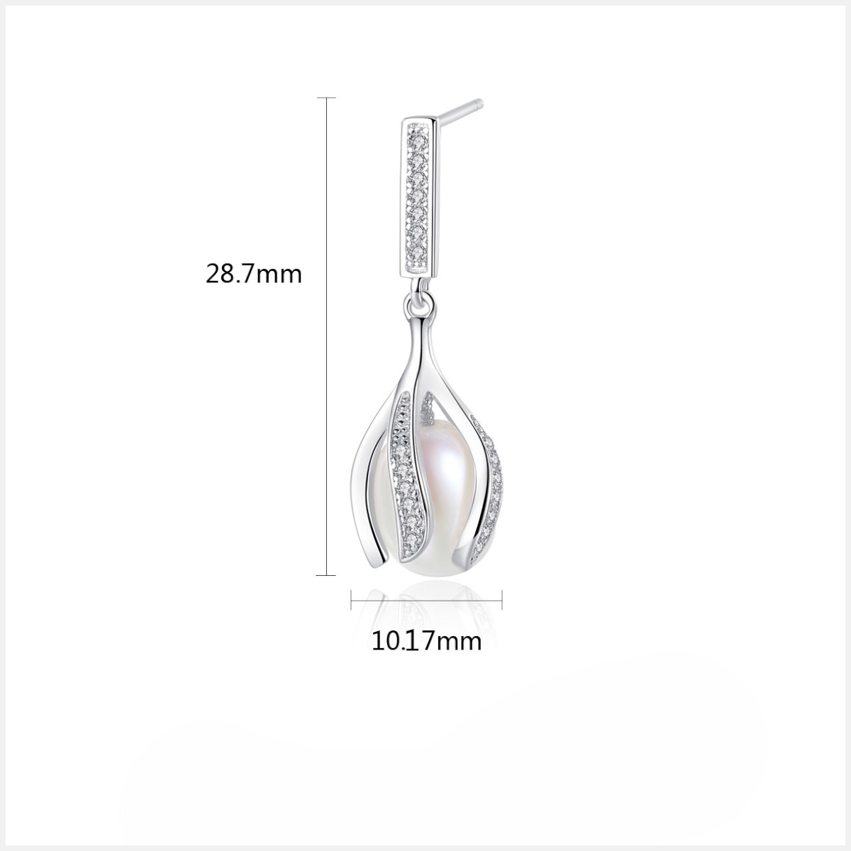 Pure Silver Freshwater Pearl Earrings – Elegant Jewelry for Women