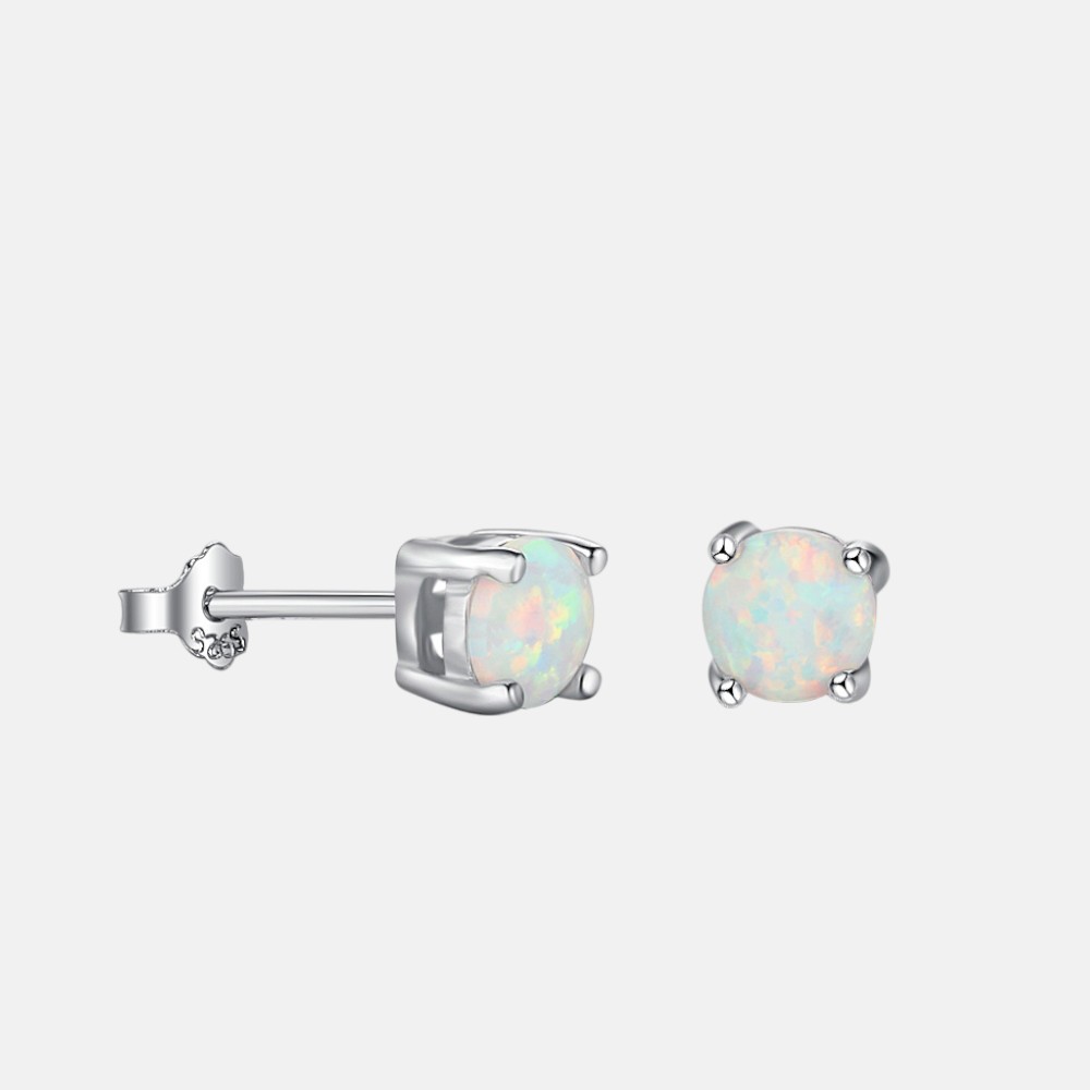 Opal Earrings for Women – Elegant S925 Silver Stud Earrings