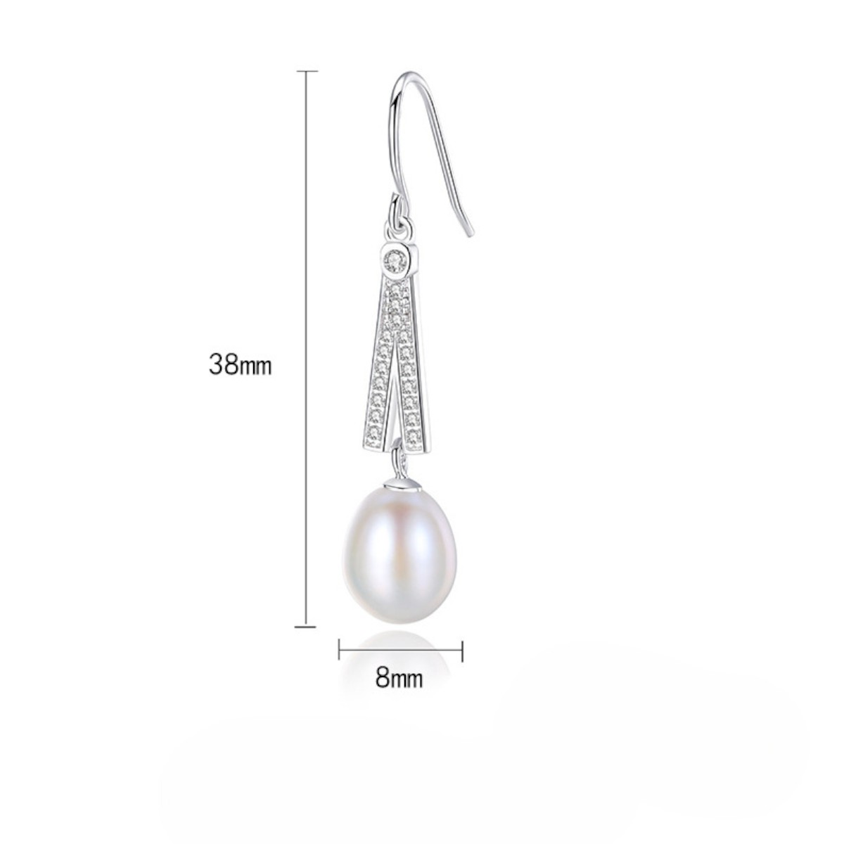 Freshwater Pearl Earrings for Women - S925 Silver, Elegant and Timeless Design