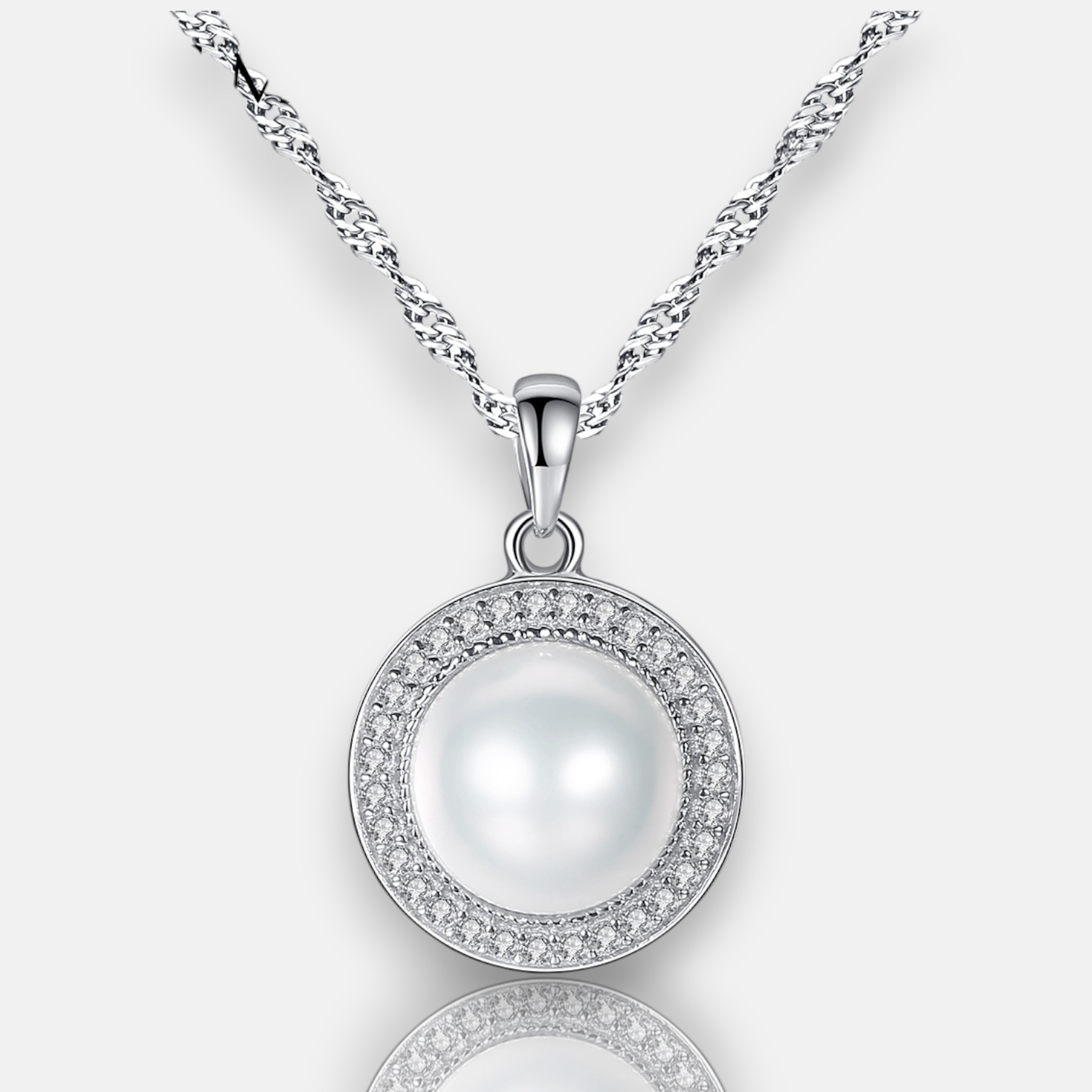 Silver Pearl Necklace – Elegant S925 Sterling Silver Jewelry for Women