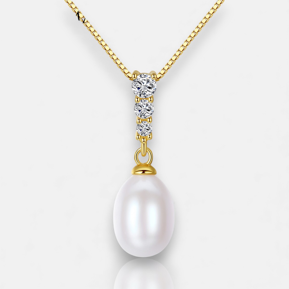 S925 Sterling Silver Freshwater Pearl Pendant Necklace for Women