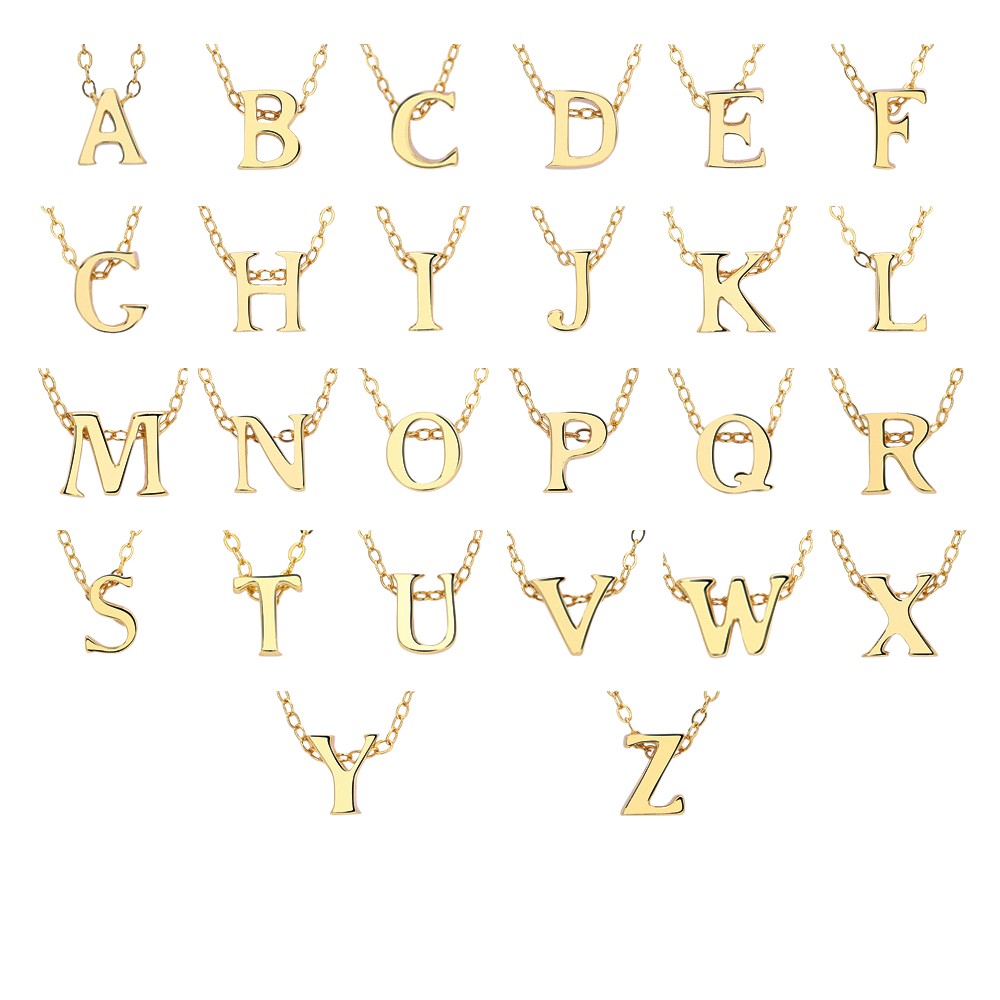 Initial Necklace – S925 Sterling Silver A–Z Alphabet Pendant Clavicle Chain