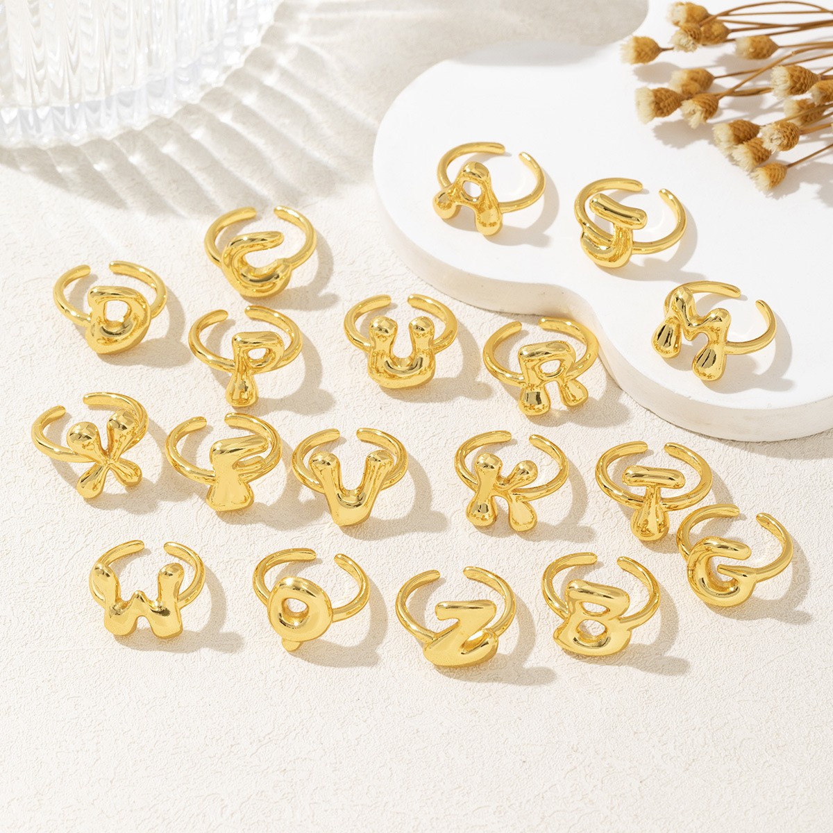 Letter Ring – Polished Mirror Finish Alphabet Initial Ring