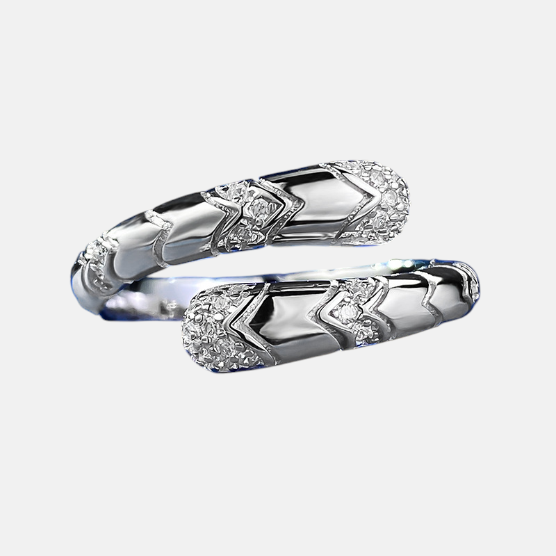 Moissanite Ring - Vintage Snake Spring Design in S925 Sterling Silver