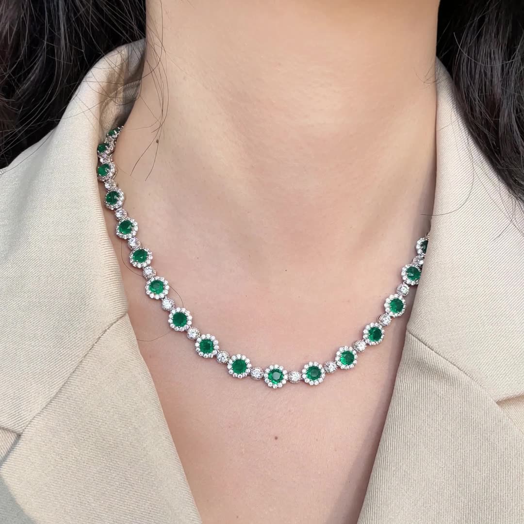 Green gemstone May birthstone necklace for women